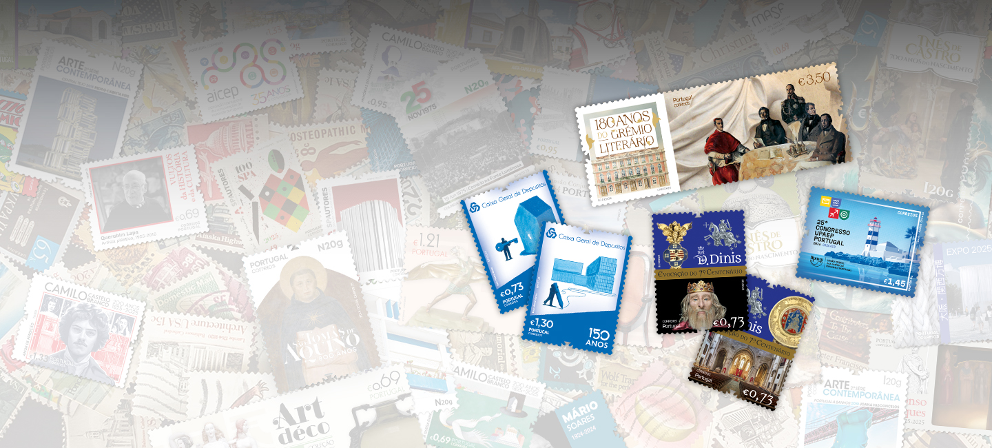 Diversos selos sobre fundo esbatido com selos