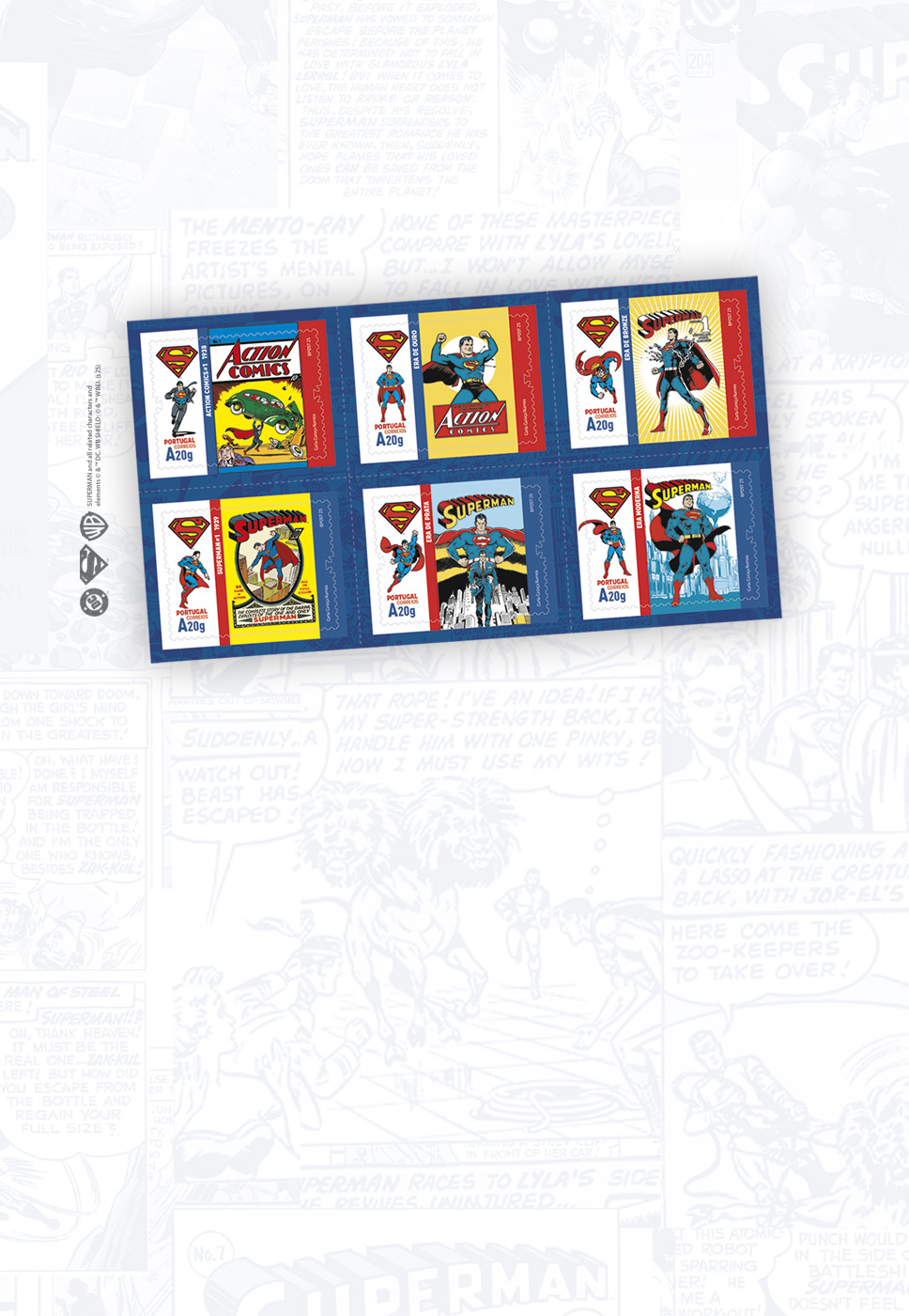 Conjunto de selos Superman.