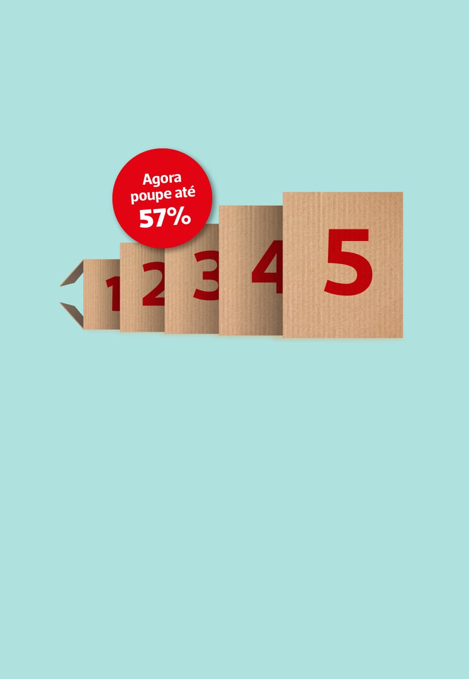 5 caixas de encomendas que simbolizam os 5 envios que compõem o Pack Expresso