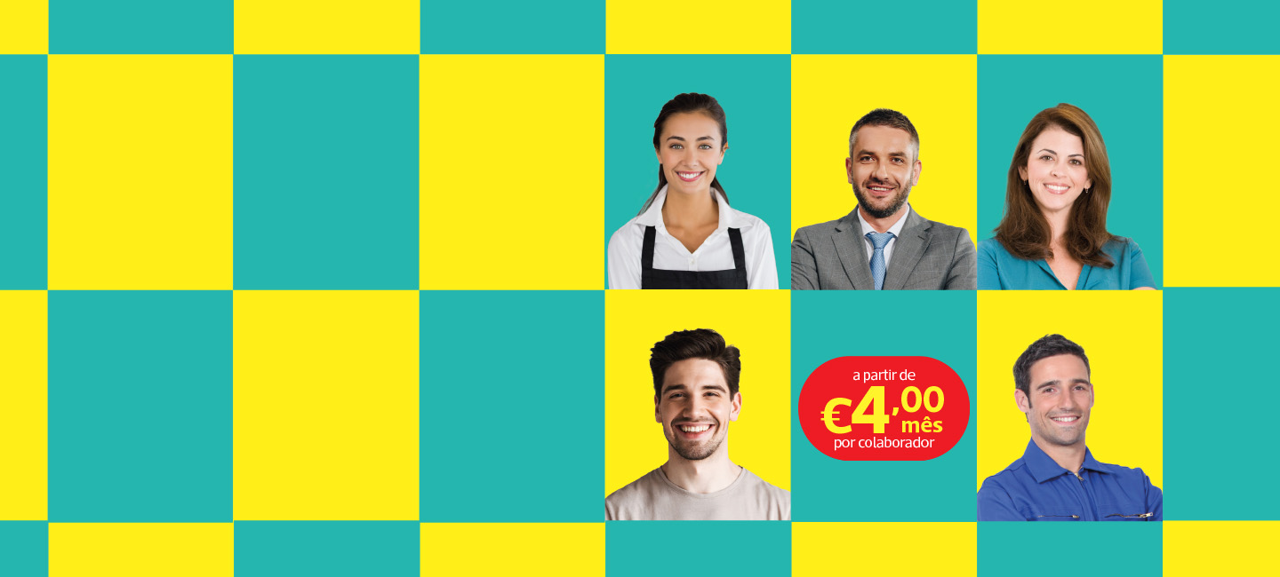 A partir de 4€ por mês por colaborador