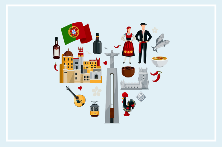 Ilustração com temas de portugal