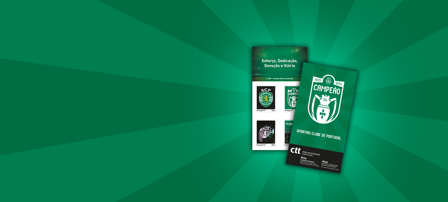 Fotografia da Booklet de selos do Sporting.