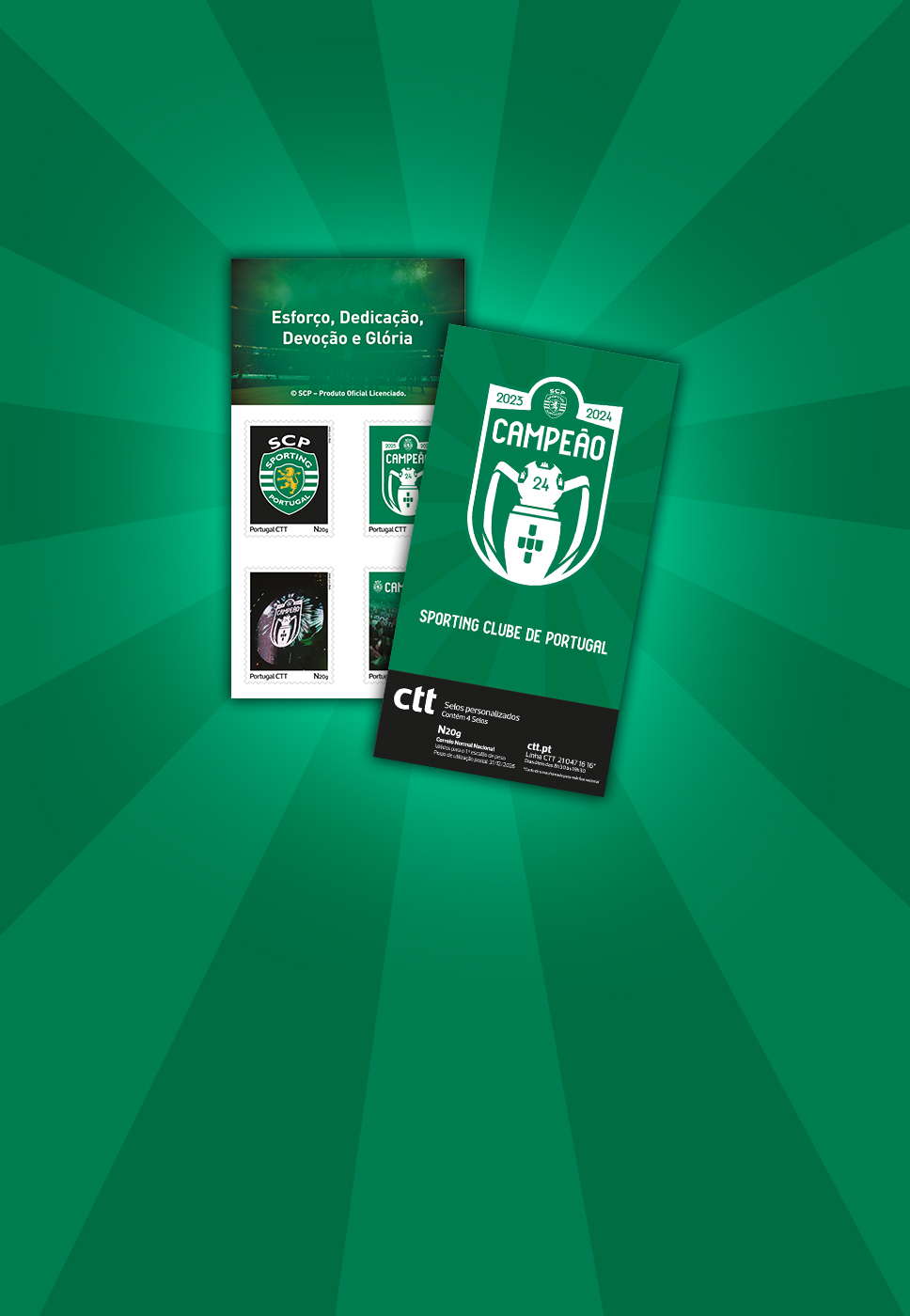 Fotografia da Booklet de selos do Sporting.