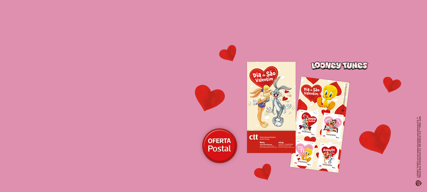 Ilustração da booklet Dia de São Valentim – Looney Tunes.