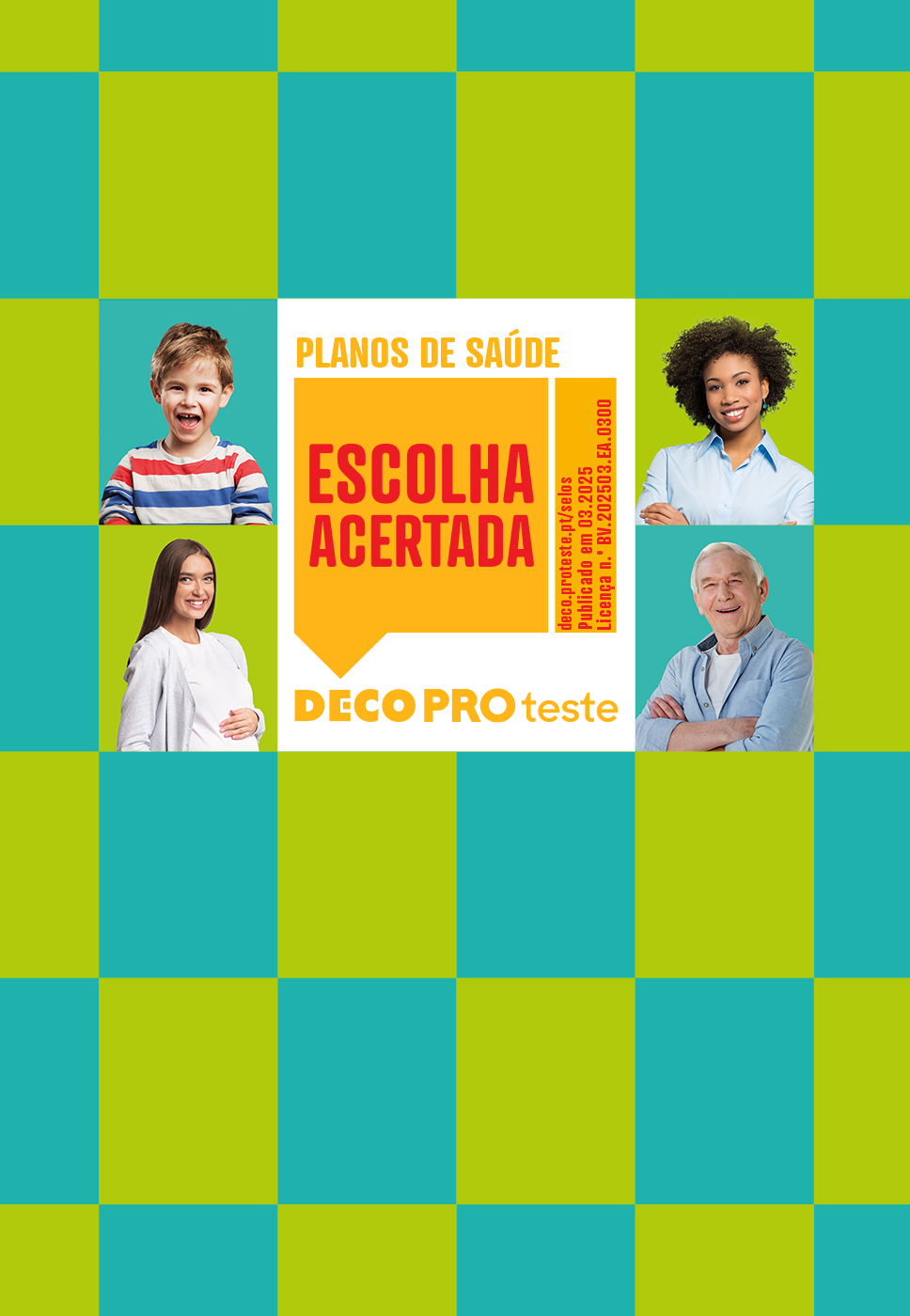 Imagem do Plano de Saude e com o selo Escolha Acertada Deco Proteste.