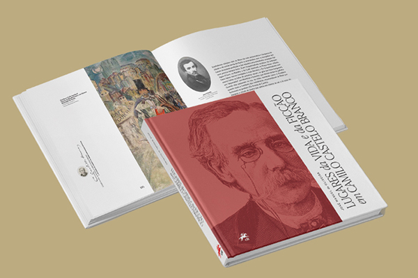 livro aberto com rosto de Camilo Castelo Branco