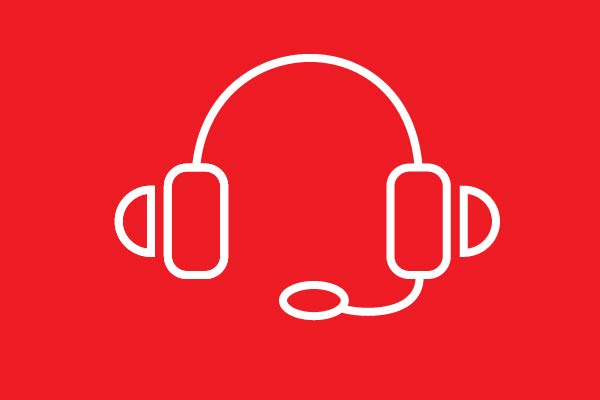 Ícone de uns auscultadores com microfone, próprio de um call center.