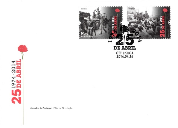 Sobrescrito 1º Dia c/ série (FDC) 25 Abril - 40 Anos