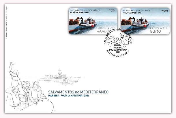 FDC CA Etiquetas Salvamentos Mediterrâneo Polícia 