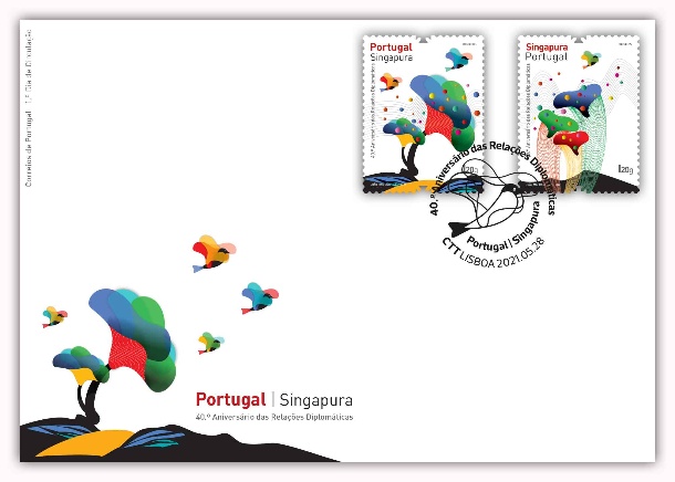 Sobrescrito 1º Dia com Série Portugal Singapura