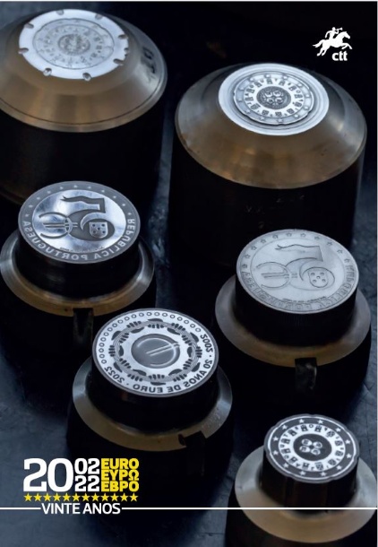 Pagela com Série e Bloco 20 Anos do Euro