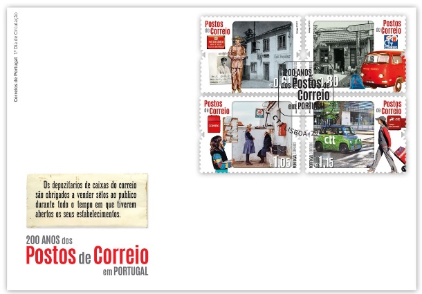 Sobrescrito 1.º Dia 200 Anos dos Postos de Correio