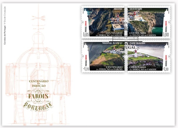 Sobrescrito 1.º Dia Centenário Direção de Faróis