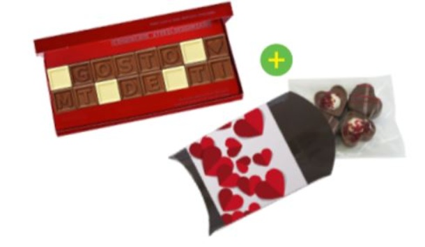 Chocotelegram GOSTO MT DE TI+ Caixa 4 Corações