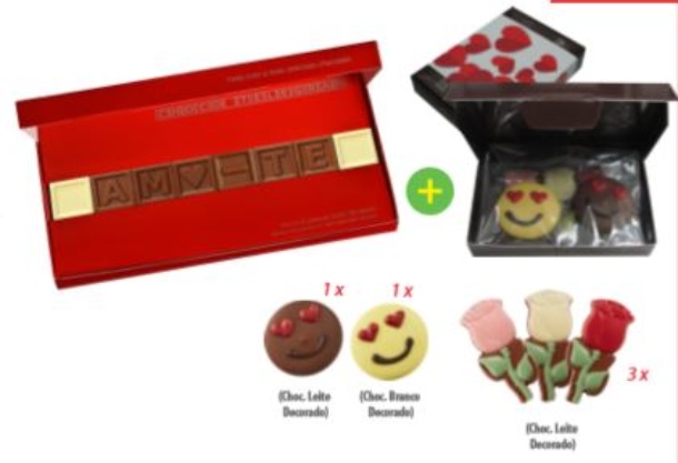 AMO-TE + Cx Gift 5 Figuras de chocolate